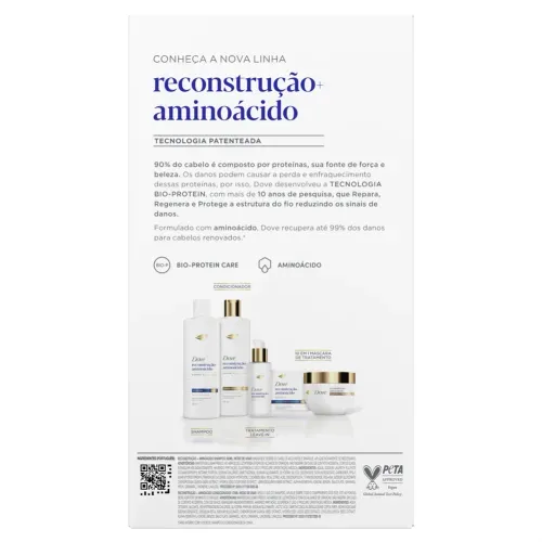 Kit Dove Shampoo 350ml + Condicionador 175ml Reconstrução+ Aminoácido