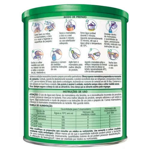 Fórmula Infantil Nestogeno 0 a 6 meses 400g