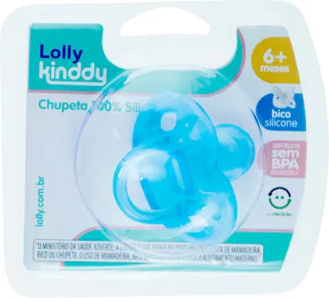 Lolly Chupeta 100% Silicone Orto Azul T2 - 1x1