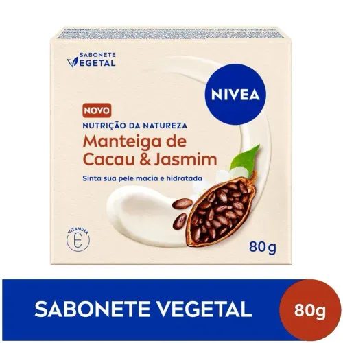 Sabonete Vegetal NIVEA Nutrição Da Natureza Manteiga De Cacau & Jasmim 80g