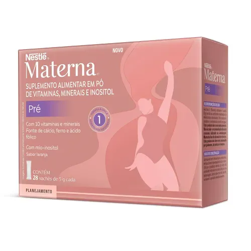 Suplemento Alimentar Materna® Pré Sabor Laranja 28 sachês de 5g cada