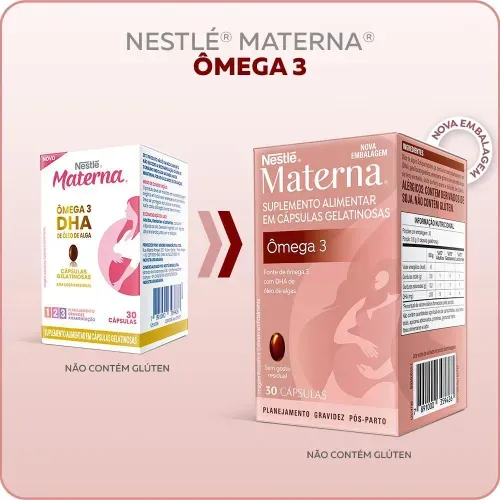 Suplemento alimentar em cápsulas Materna Ômega-3 30 unidades