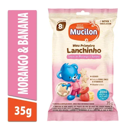 Snack Mucilon Morango e Banana 35g
