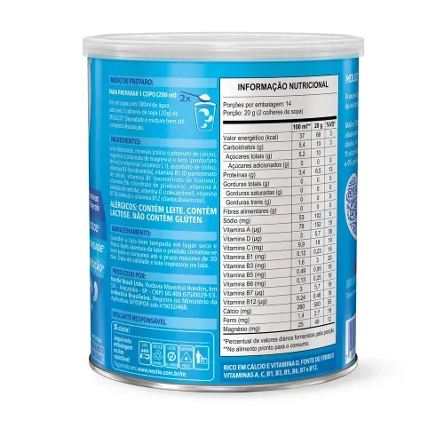 Leite em Pó Molico Desnatado Lata 280g