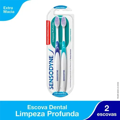 Escova Dental Sensodyne Limpeza Profunda Pack com 2 Unidades