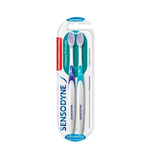 Escova Dental Sensodyne Limpeza Profunda Pack com 2 Unidades