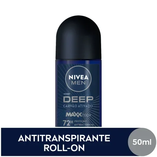 NIVEA MEN Antitranspirante Roll-on Deep MaxxTech Carvão Ativado 50ml
