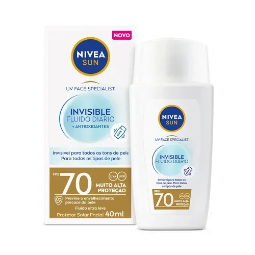 NIVEA SUN Protetor Solar Facial Fluido UV Face Specialist Invisible FPS 70 40ml