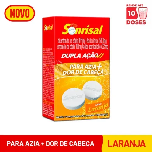 Sonrisal Dupla Ação Laranja com 10 Comprimidos Efervescentes