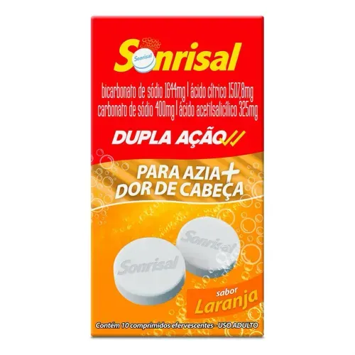 Sonrisal Dupla Ação Laranja com 10 Comprimidos Efervescentes