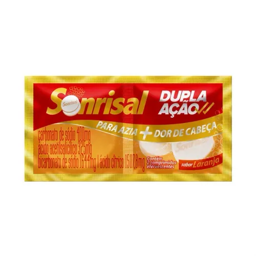 Sonrisal Dupla Ação Laranja com 2 Comprimidos Efervescentes