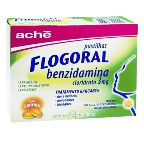 Flogoral Laranja com 12 Pastilhas