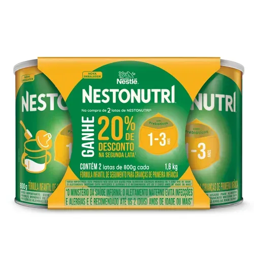 Fórmula Infantil de Seguimento para Crianças de Primeira Infância NESTONUTRI Lata 2 Unidades 1,6kg