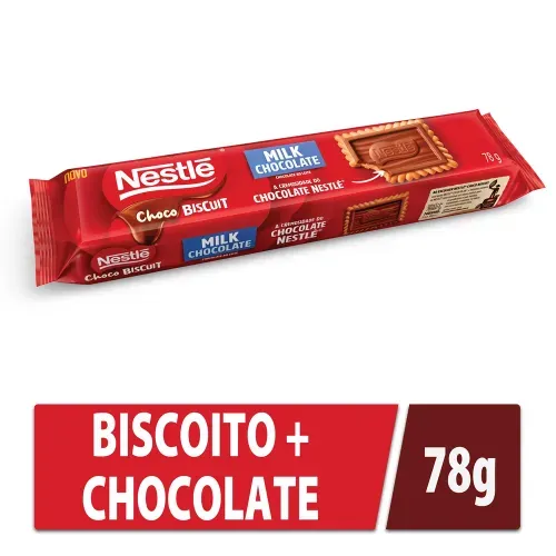 Biscoito com Chocolate Chocobiscuit NESTLÉ Ao Leite 78g