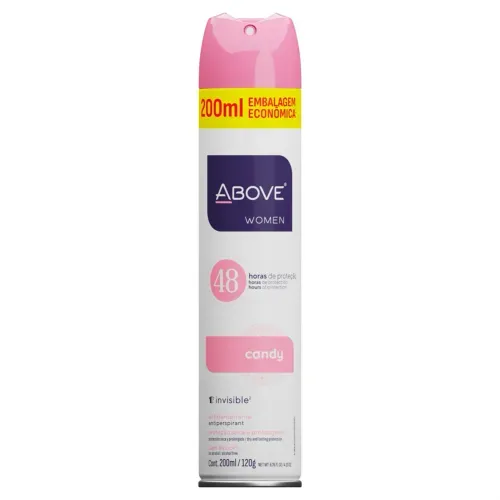 Antitranspirante Aerossol Above Women Candy 200ml Spray Embalagem Econômica