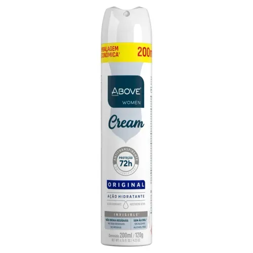 Antitranspirante Aerossol Above Women Cream Original 200ml Spray Embalagem Econômica