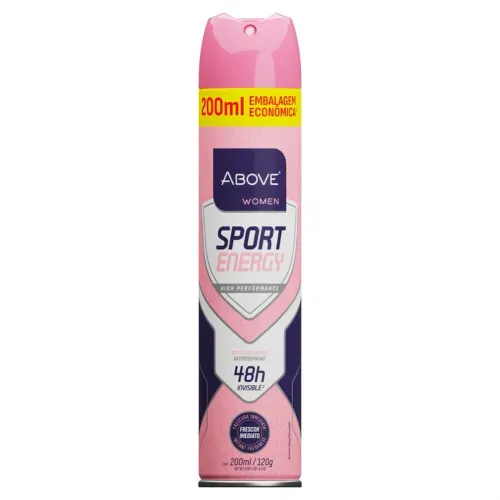 Antitranspirante Aerossol Above Women Sport Energy 200ml Spray Embalagem Econômica