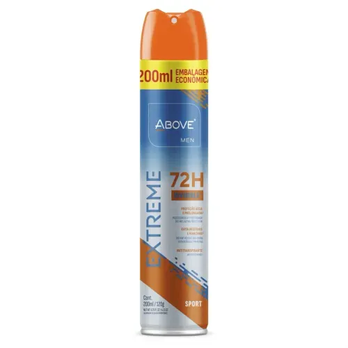 Antitranspirante Aerossol Above Men Extreme Invisible Sport 200ml Spray Embalagem Econômica