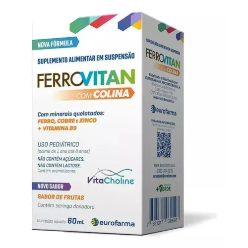 Suplemento Alimentar Infantil Ferrovitan Sabor Frutas 60ml