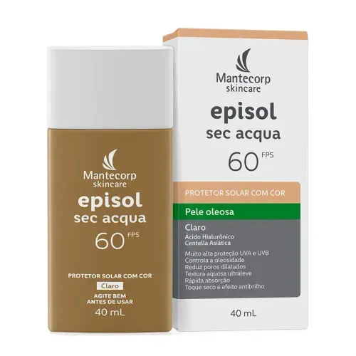 Protetor Solar Facial Episol Sec Acqua FPS 60 Claro 40ml