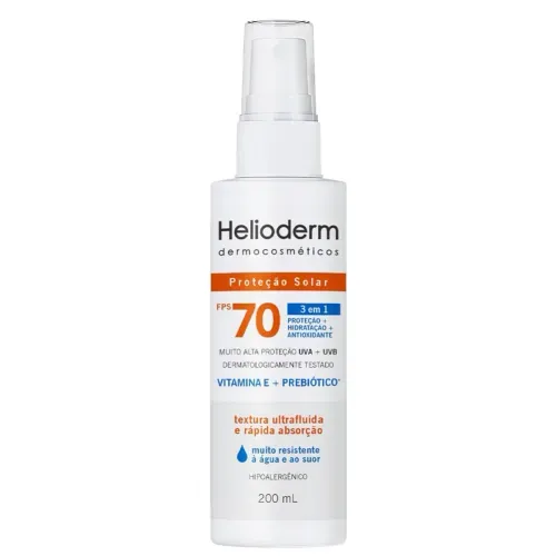 Protetor Solar Spray Helioderm FPS 70 3 em 1 200ml
