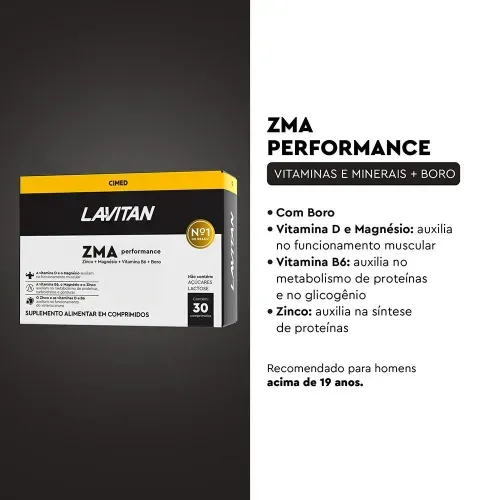 Polivitaminico Lavitan ZMA Performance com 30 Comprimidos