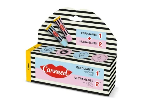 Kit Hidratante Labial Carmed SOS Lábios com Esfoliante e Ultra Gloss 10g