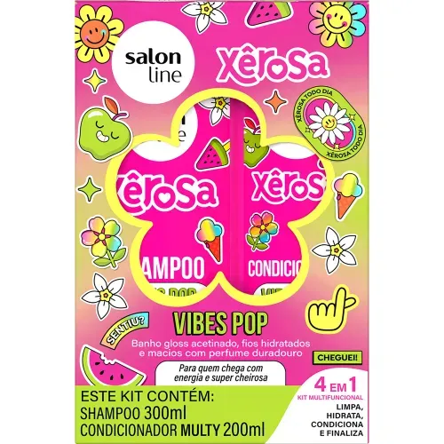 Kit Shampoo 300ml + Condicionador 200ml Salon Line Xêrosa Vibes Pop