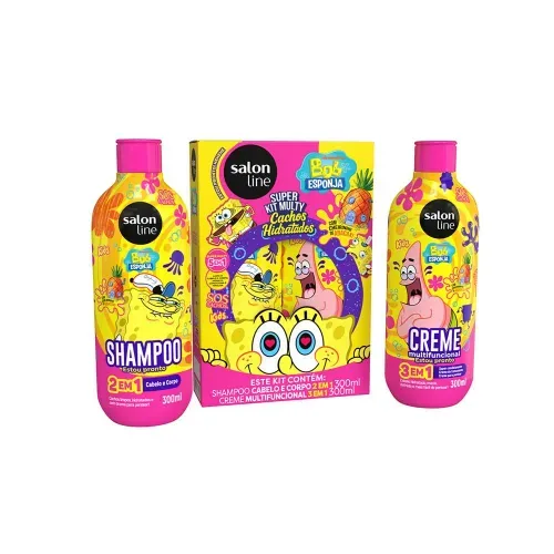 Kit Shampoo 300ml + Creme Multifuncional 300ml Salon Line Bob Esponja