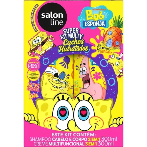 Kit Shampoo 300ml + Creme Multifuncional 300ml Salon Line Bob Esponja
