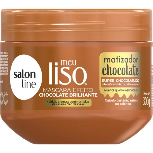 Máscara Salon Line Meu Liso Chocolate Brilhante 300g