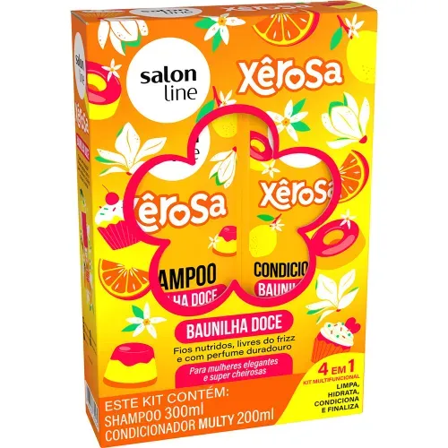Kit Shampoo 300ml + Condicionador 200ml Salon Line Xêrosa Baunilha Doce
