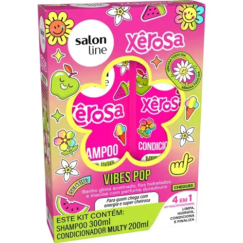Kit Shampoo 300ml + Condicionador 200ml Salon Line Xêrosa Vibes Pop