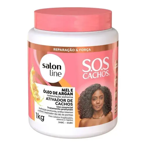 Ativador de Cachos Salon Line S.O.S Cachos Mel e Óleo de Argan 1kg