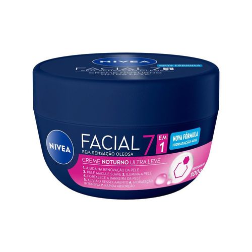 NIVEA Creme Facial Noturno Ultraleve 7 em 1 100g
