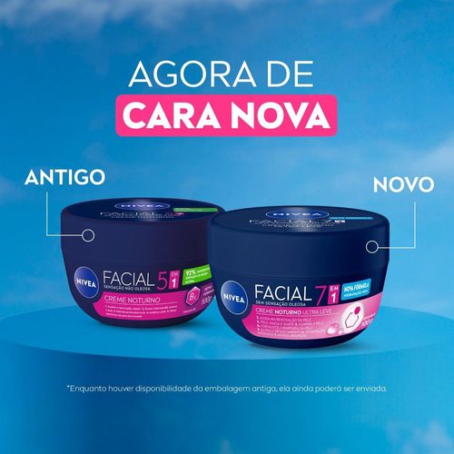 NIVEA Creme Facial Noturno Ultraleve 7 em 1 100g