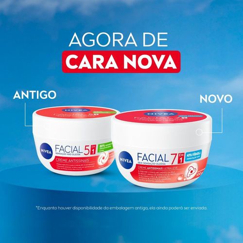 NIVEA Creme Facial Antissinais Ultraleve 7 em 1 100g