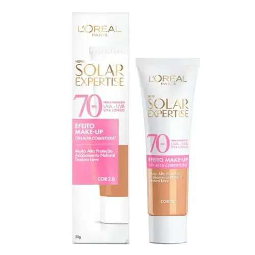 Protetor Solar Facial FPS 70 L'Oreal Paris Solar Expertise Efeito Make Up Cor 2.0 30g