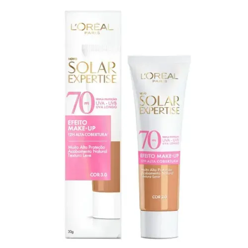 Protetor Solar Facial FPS 70 L'Oreal Paris Solar Expertise Efeito Make Up Cor 3.0 30g