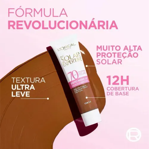 Protetor Solar Facial FPS 70 L'Oreal Paris Solar Expertise Efeito Make Up Cor 5.0 30g
