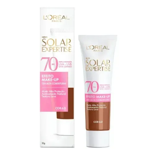 Protetor Solar Facial FPS 70 L'Oreal Paris Solar Expertise Efeito Make Up Cor 6.0 30g