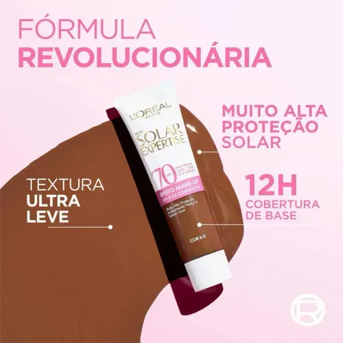 Protetor Solar Facial FPS 70 L'Oreal Paris Solar Expertise Efeito Make Up Cor 6.0 30g