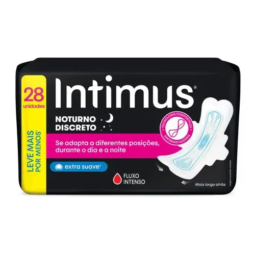 Absorvente Intimus Noturno Toda Renovada Suave com Abas com 28 Unidades