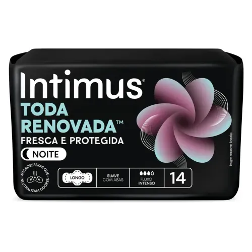 Absorvente Intimus Noturno Toda Renovada Suave com Abas com 14 Unidades