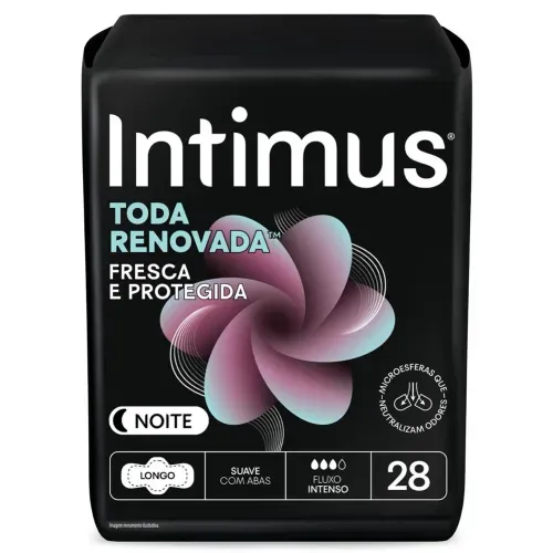 Absorvente Intimus Noturno Toda Renovada Suave com Abas com 28 Unidades