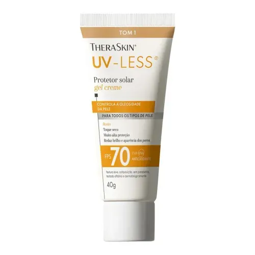 Protetor Solar Facial Gel Creme TheraSkin UV-Less FPS 70 Tom 1 40g