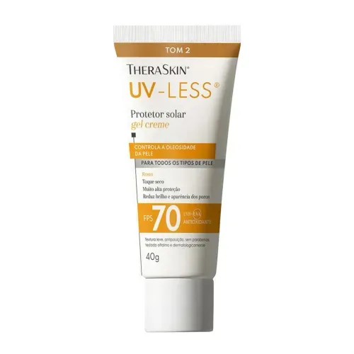Protetor Solar Facial Gel Creme TheraSkin UV-Less FPS 70 Tom 2 40g