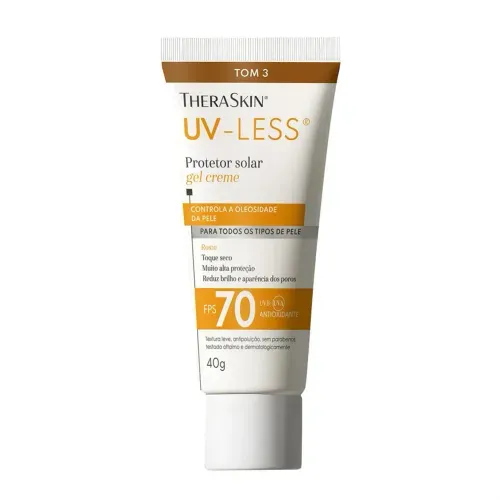 Protetor Solar Facial Gel Creme TheraSkin UV-Less FPS 70 Tom 3 40g