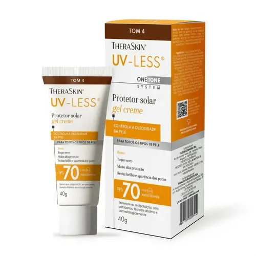 Protetor Solar Facial Gel Creme TheraSkin UV-Less FPS 70 Tom 4 40g