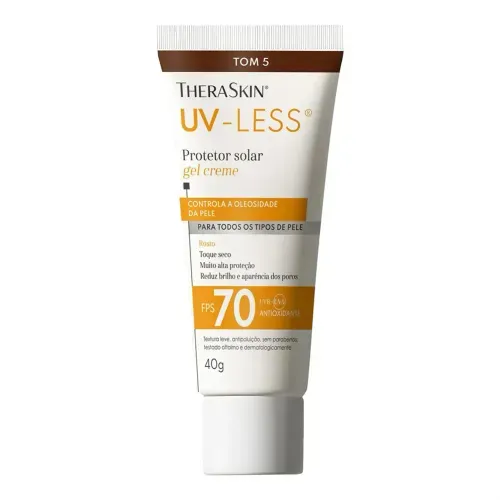 Protetor Solar Facial Gel Creme TheraSkin UV-Less FPS 70 Tom 5 40g